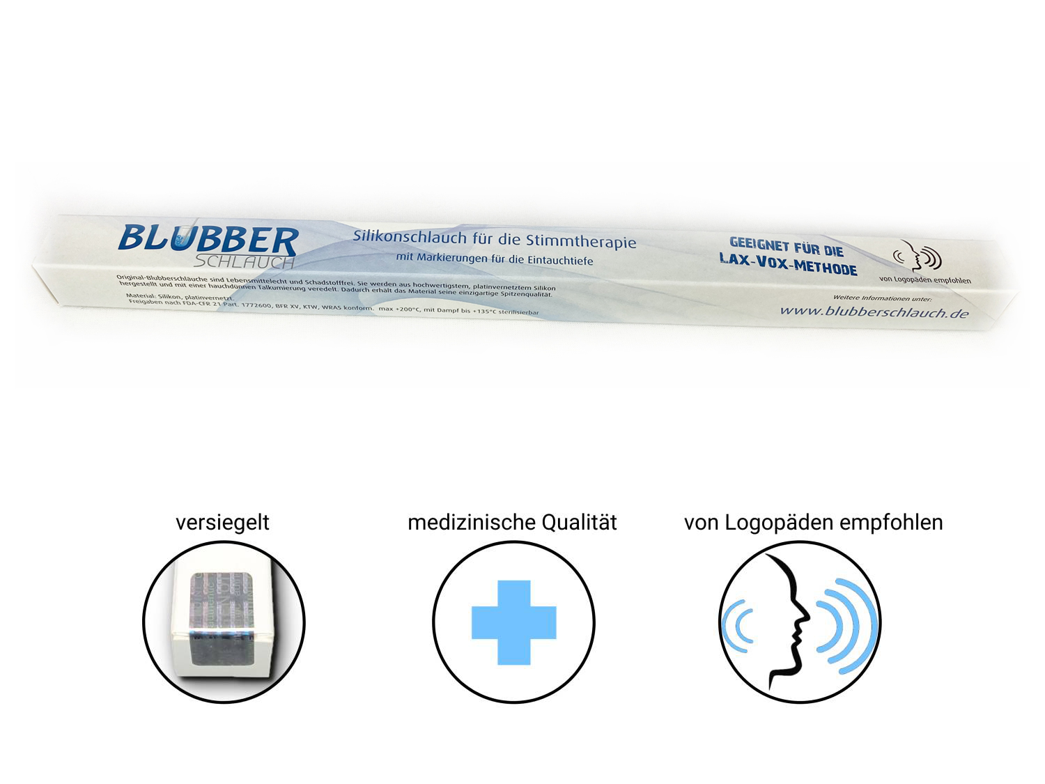 Blubberschlauch - Silikonschlauch für die Stimmtherapie, 50 Stk.